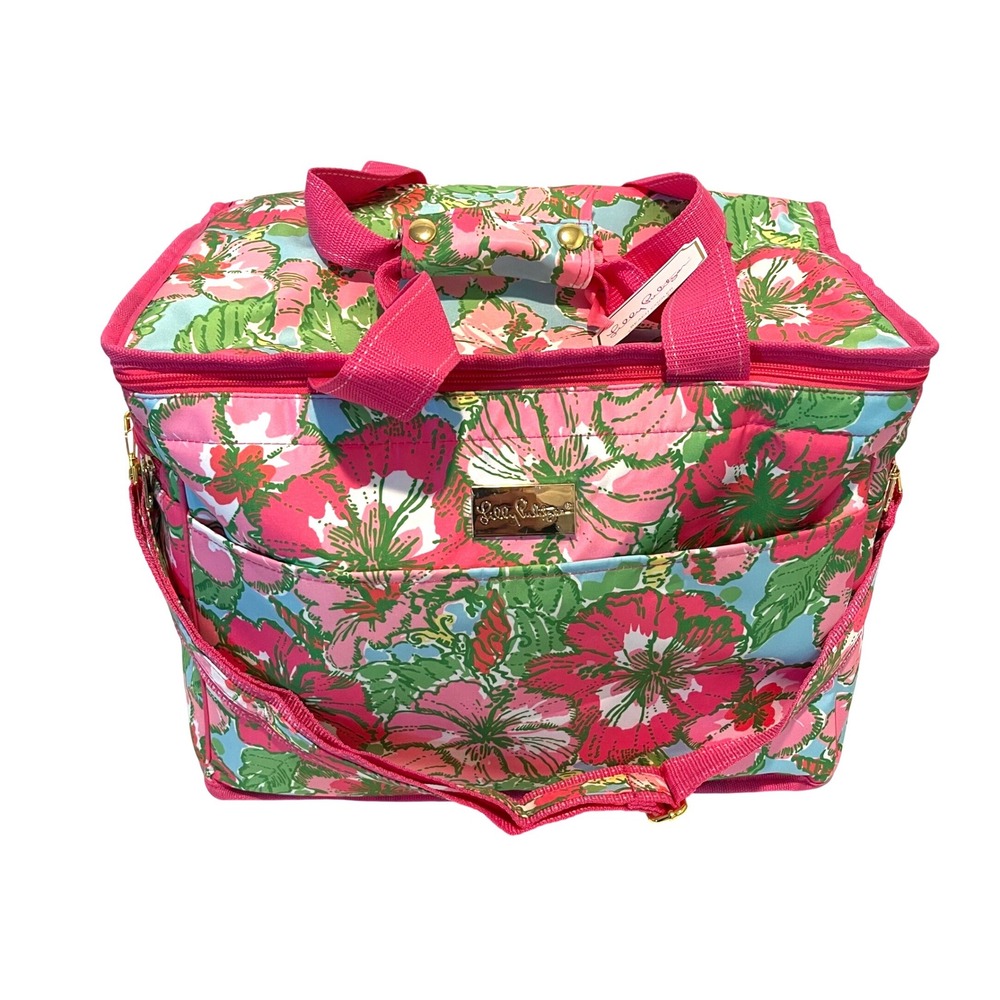 Lilly Pulitzer Beach Cooler Bag Womens OS Pink‎ Floral Preppy Tropical Insulated